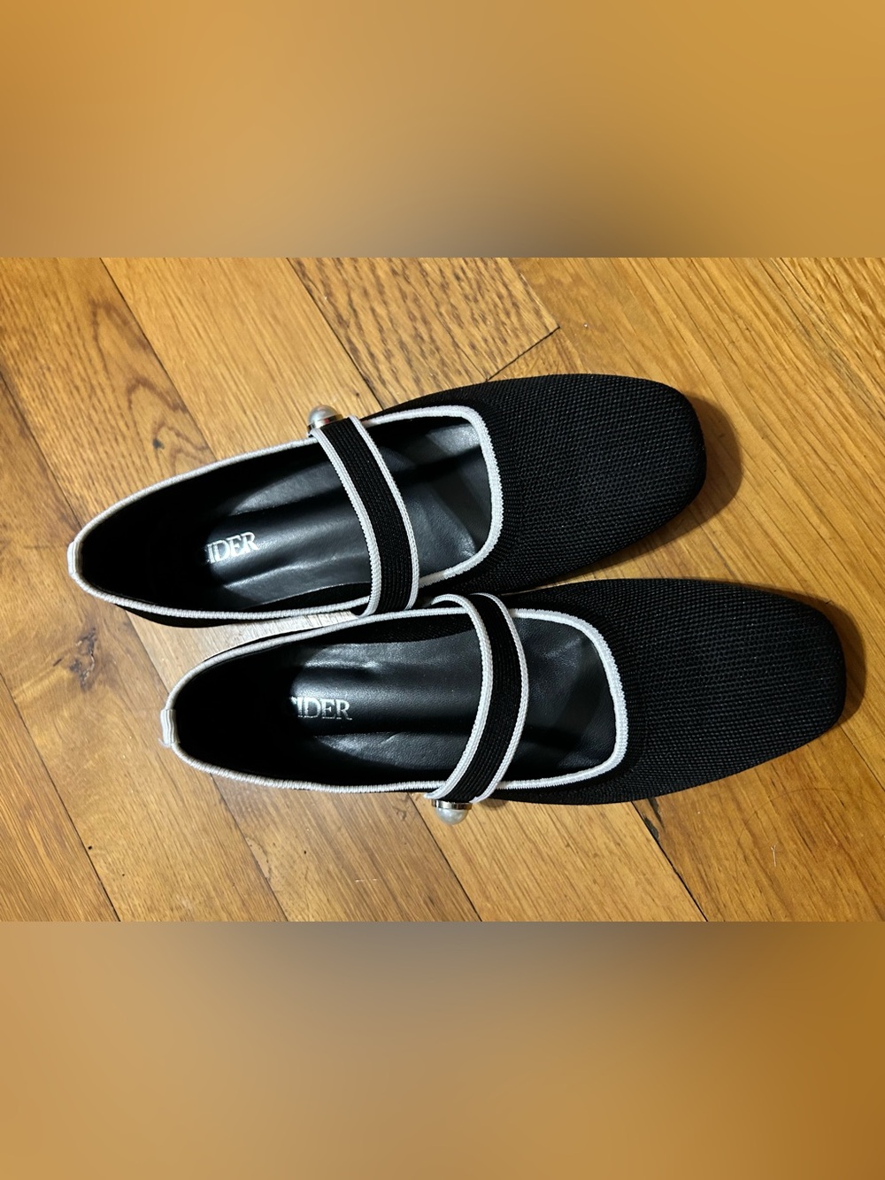 Cider Black Mesh Mary Jane Loafers White Trim Foam Sole Fabric Uppers Sz 7 Light